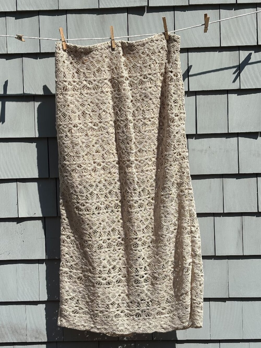 LOFT | Natural Crochet Lace Midi Skirt | Size 18 | NWT